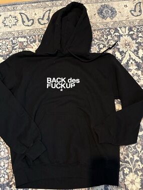 SSUR Black Graphic Pullover Hoodie - BACK des FUCKUP